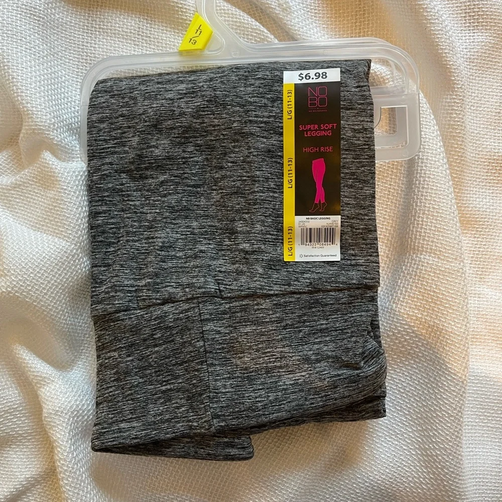 No Boundaries Junior Super Soft Leggings High Rise. 2pack Gray. Large (1…